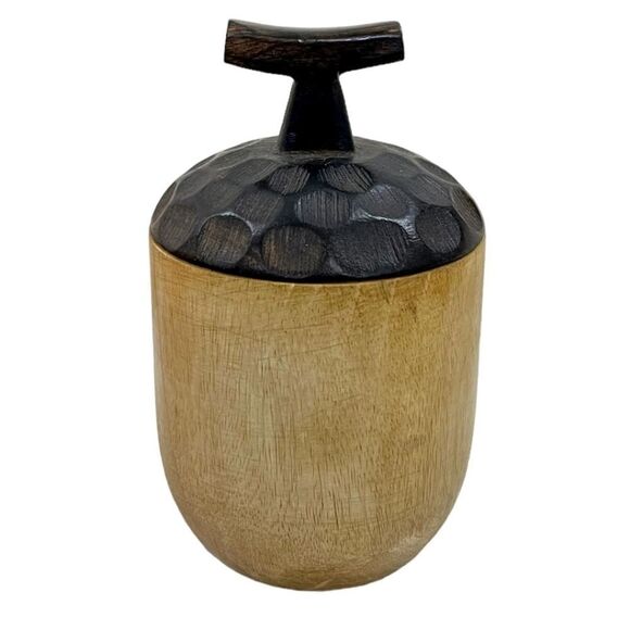 Vintage Style Mango Wood Fall Acorn Tabletop Decor Box, New - Picture 1 of 10
